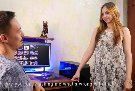 Услуга за услугу - чтобы брат впустил сводную сестру за комп, ей пришлось по дрочить ему пенис.